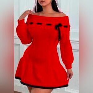 BNWT Red sweetie pie black ribbon sexy dress. Size xL